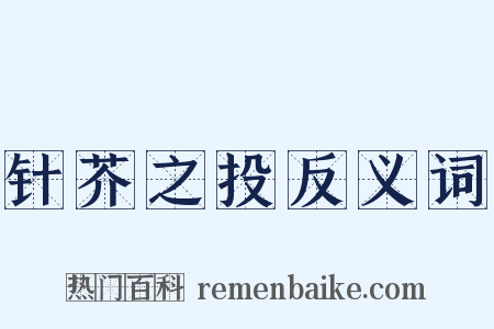 针芥之投反义词是什么意思的图片
